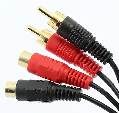 £2.76 • Buy Twin Phono EXTENSION Cable Lead RCA Male Plug To Female Socket GOLD 3m 