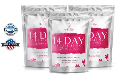(3 PK) Her Fit Shape 14Day Slimming Detox Tea: Immune Support|Natural Weightloss • $29.99