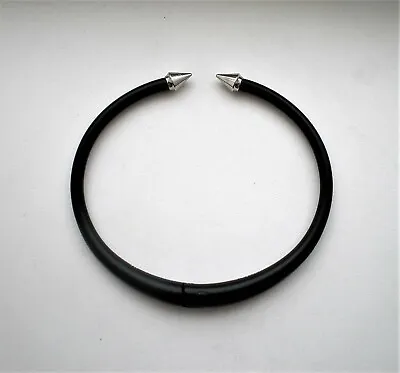 Designer VITA FEDE Mini Titan Two Tone Matte Black Silver Tip Cuff Bracelet  • $75