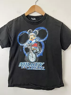 Vtg Disney Mickey Mouse Extreme Florida Youth T Shirt Black M Short Sleeve • $8