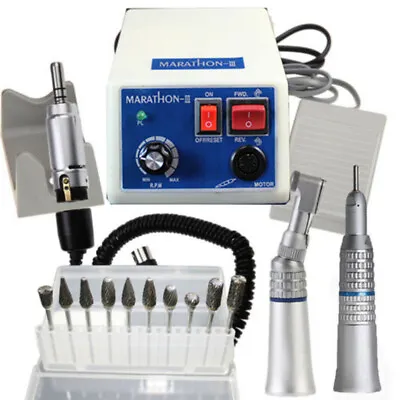 Dental Electric Marathon Micromotor Polisher + 35K RPM Handpiece +10 Drill Burs • $152