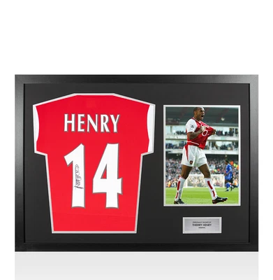 £629.99 • Buy Framed Thierry Henry Signed Arsenal Shirt - 2021-2022, Number 14 - Panoramic