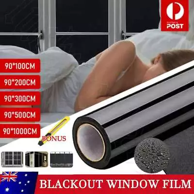 Blackout Static Cling Window Glass Film Privacy Protection To Block Sun Decor AU • $9.99