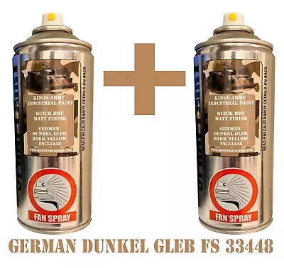 Dunkel Gleb Dk Yellow Army Spray Paint Military Vehicle paintballairsoftrcX2 • £23.75