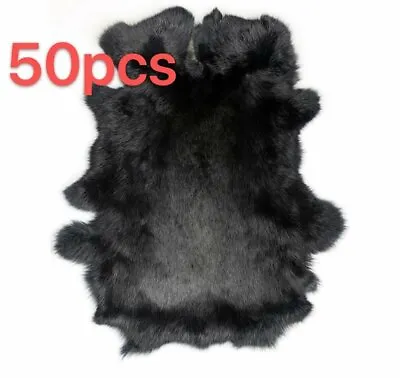 50PCS Genuine Natural Soft Real Rabbit Skin Fur Pelt Tanned HIde Leather For DIY • $243.19