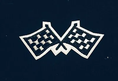 Chequered Checkered Flag Racing Gp F1 Motorsports Badge Iron Sew On Patch • £3.39