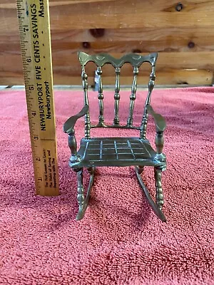 Vintage Miniature Brass Rocking Chair Doll House Toy Solid Brass • $19.76