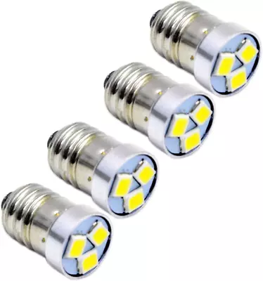 Ruiandsion 4Pcs 3V 6V 12V E10 LED Bulb 3030 3SMD White LED Replacement Bulb Upgr • $14.13