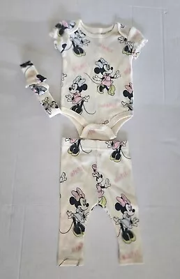 Disney Minnie Mouse 3 Piece Baby Girl Outfit Size 3 Months Yellow • $11