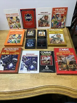 4 Atari Games Missile Command Asteroids Combat Warlords Works Video Game Lot • $35
