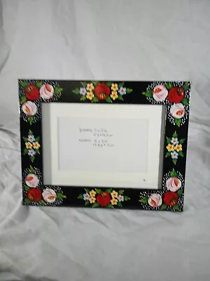 £12 • Buy Black Wooden Photo Frame Roses And Castles Hand Painted Barge Ware #01