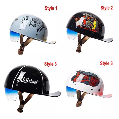 Motorcycle Half Helmet Retro Helmets Baseball Cap Duck Colorful Men Helmet • $35.99