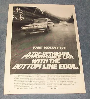 1980 Volvo GT Vintage Ad  A Top-of-the-Line Performance Car...  • $10.99