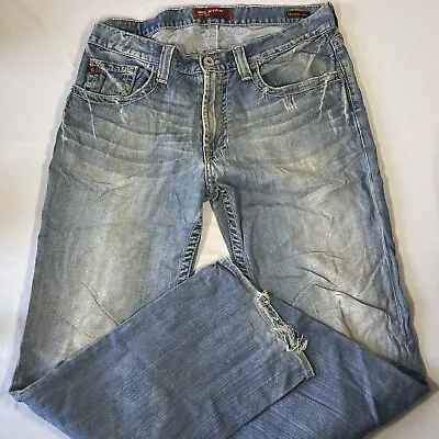 Big Star Union Straight Jeans 34x32 Grunge Distressed Thick Stitch Baggy Loose • $25.49