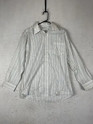 Vintage Yves Saint Laurent YSL Shirt Mens 16 32-33 Button Up White Striped • $29.99