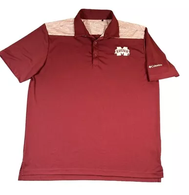 Men’s Columbia Golf Large Mississippi State Bulldogs Short Sleeved Polo Shirt • $16.99