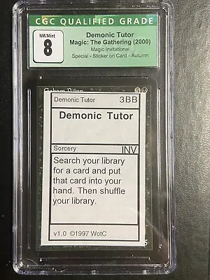 $10000 • Buy Demonic Tutor MTG Invitational Playtest Card CGC Graded Misprint/Rarity