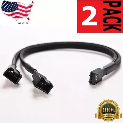 4-Pin PWM To Dual PWM Sleeved Computer Case Fan Power Y-Splitter Adapter Cable • $4.99