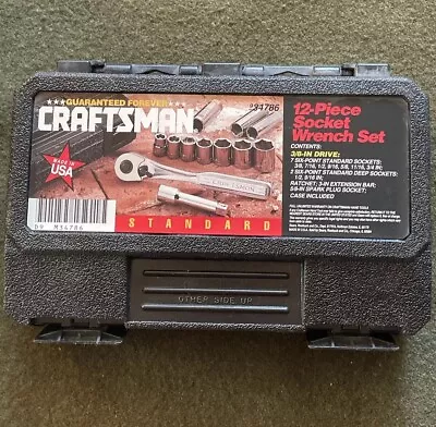 Vintage Craftsman 3/8 Drive Socket Set Case Permenex 9-34786 🇺🇸 Excellent! • $17.99