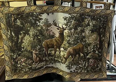 Goblys French Elk Deer Forest Tapestry 54  X 33  • $175