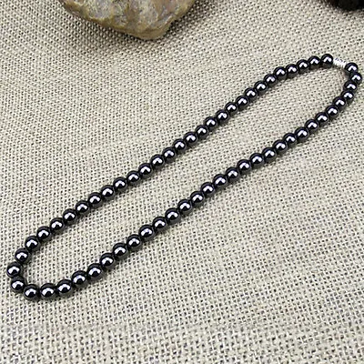 $6 • Buy Fashion Black Magnetic Hematite Beads Health Care Necklace Women Men Jewelry