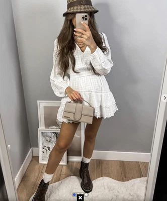 £25 • Buy ZARA SHIRT DRESS WITH  EMBROIDERED LACE TRIM  Size S BNWT