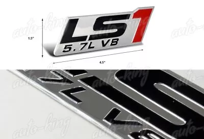 2PCS Hood/Engine/Fender LS1 5.7L V8 Black Aluminum Emblem Badge Sticker Decal • $8.65