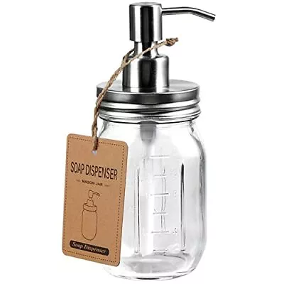 Mason Jar Soap Dispensers - Rustproof Stainless Steel Lid &Pump Refillable Wash • $12.90