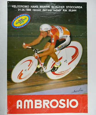 Francesco Moser Poster Ambrosio 19 X27  Vintage Hour Record Bike W Campagnolo • $90