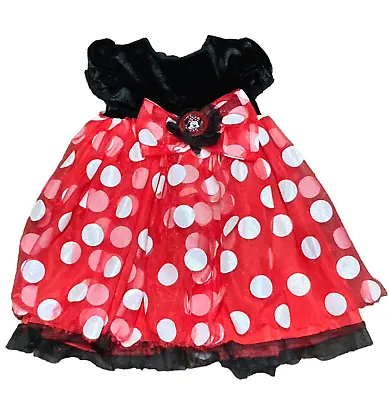 Disney Baby Girls Mini Mouse Dress/Tutu Size 2T Polka Dot Red White Black Tulle • $12.67