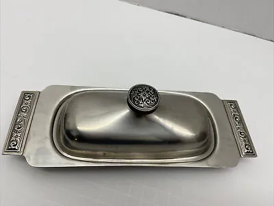 VTG International Decorator 18-8 Stainless Steel Butter Dish Mid Century Modern • $16.99