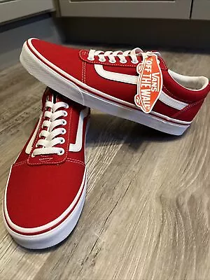 VANS Off The Wall 500714 Classic Canvas RED Lace Sneakers Men’s 9.5/Women’s 11 • $28.95