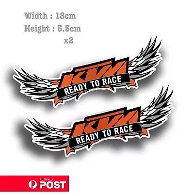 KTM Racing Wings  Motorcycle Helmet Vinyl  Sticker  • $7.10