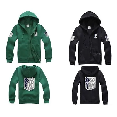 $24.95 • Buy Attack On Titan Shingeki No Kyojin Scouting Legion Hoodie Zipper Sweatshirt Coat
