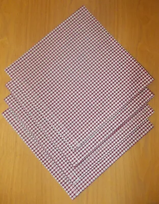 £8.50 • Buy Napkins Set Of 4 Wine 3mm Gingham Fabric 19  X 19  Square (65% Poly 35% Cotton)