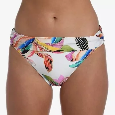 🌻NEW W.tag La Blanca Paradise City Shirred Band Hipster Bikini Bottoms Size 6 • $34