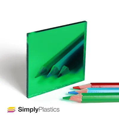 3mm Plaskolite® Green 2414 Acrylic Mirror Perspex Plastic Sheet Panel / A4 A3  • £9.40