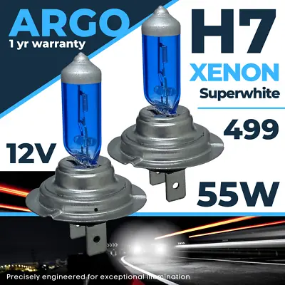 H7 55w Xenon White Headlight Bulbs Super 6500k Lamp Light Effect HID Bulb 12v • £6.39