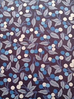 Remnant CHERRY DROP C - Leaves & Berries -  Liberty Tana Lawn Approx 67 X 18 Cm • £7.25