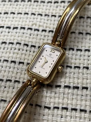 Waltham Ladies Gold Plated Watch Two Tone Quartz Vintage 13mm Bracelet Strap • £29.95