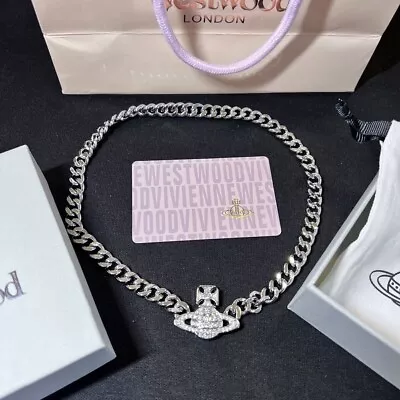 Vivienne Westwood Nana Graziella Magnetic Saturn Shiny Necklace Silver • $43