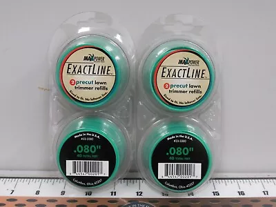 Lot Of 2 Maxpower By Carlton Exactline Precut .080 Trimmer Line Refill 80 FEET! • $1.99