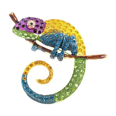 Water Diamond Chameleon Lizard Brooch Clothing Accessories • $8.20