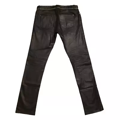 Balenciaga Faux Leather Jeans Men's 36 Black Denim Designer Trendy Couture • $359.20