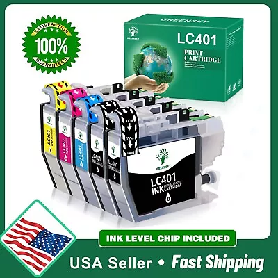 5 Pack LC401 Ink Cartridge Compatible With Brother LC401 MFC-J1012DW MFC-J1170DW • $19.95