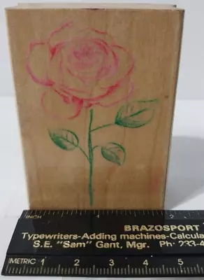 Hero Arts E3803 Outline Rose 2005 Wooden Rubber Stamp • $2.99