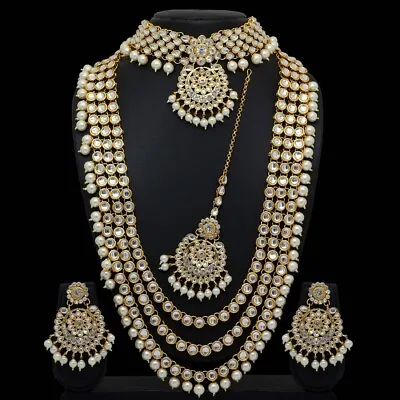 Indian Jewellery Necklace Set Different Designs And Colors Payal Anklets Jhumkas • $24.99