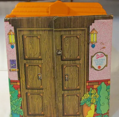 1973 Barbie Doll House Country Living Home Vintage Handle Orange Roof 3 Room  • $186.37