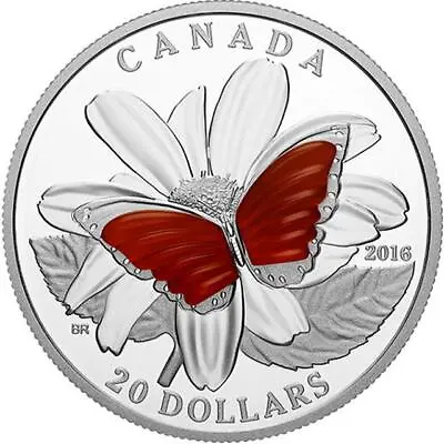 $99.99 • Buy Canada - 2016 1 Oz Proof Canadian Silver Colorful Wings Of A Butterfly Coin