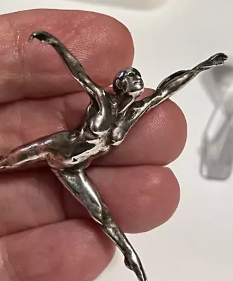 Vintage Sterling 925 Pendant Leaping Nude Modern Dance Dancer Sculpture P3 • $175